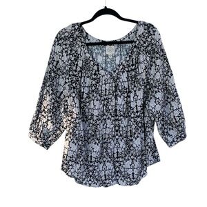 St John’s Bay Women’s Black & Brown Floral Blouse Size 1X